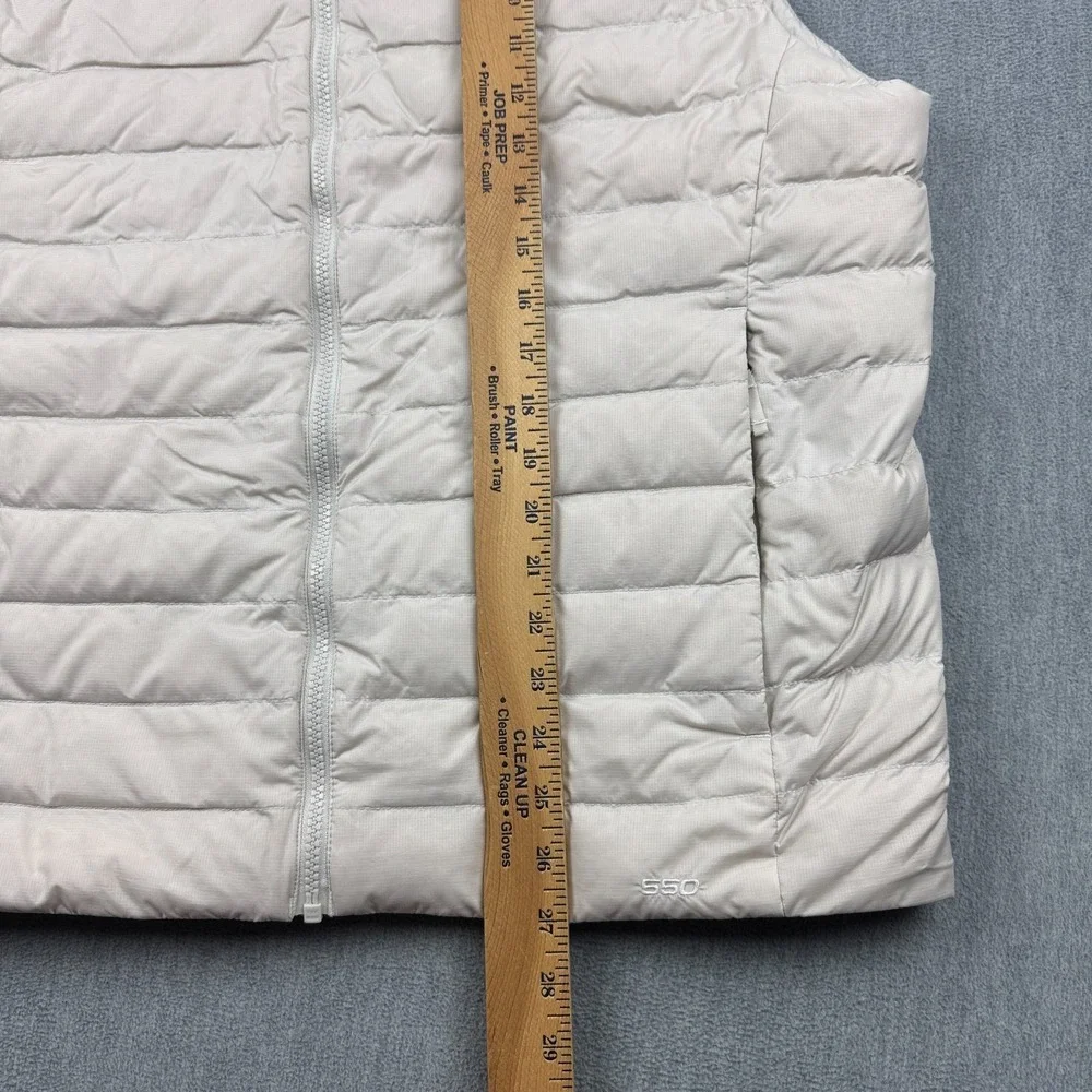 The North Face Vest Mens Large Beige Puffer 550‎ Goose Down Full Zip Quilted